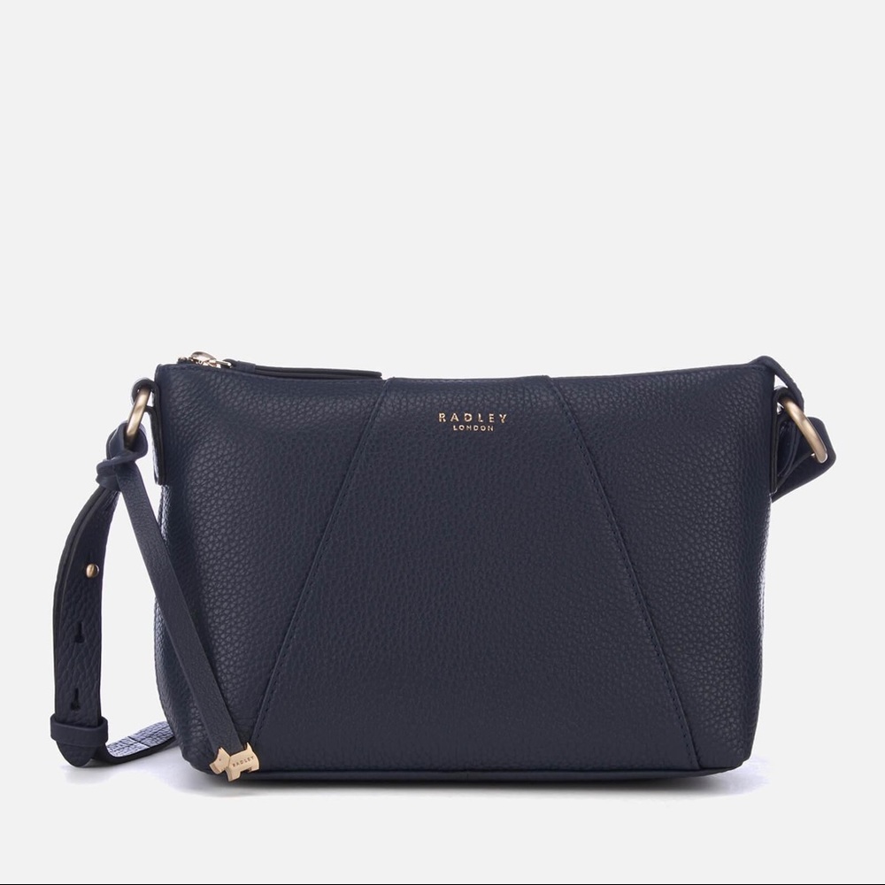Radley London Wood Street  Medium Zip-Top Cross Body Bag Purse Black Leather
